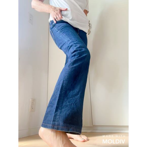 Vintage LEE Jeans High Waist Flared Dark Wash Denim USA Button Fly Size 27 - Picture 6 of 16